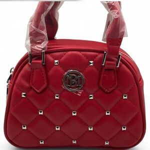 Badgley Mischka Red Quilted Mini Handbag